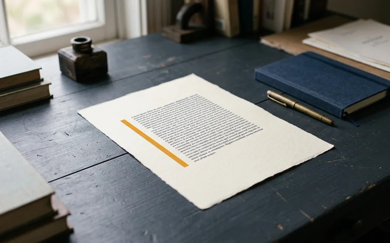Minimal typographic treatment of an ownership disclosure statement block with an amber left border